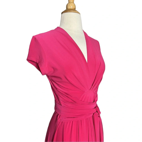 IMAN High Low Pink Cinched Waist Midi Dress, Size Small - Picture 5 of 15